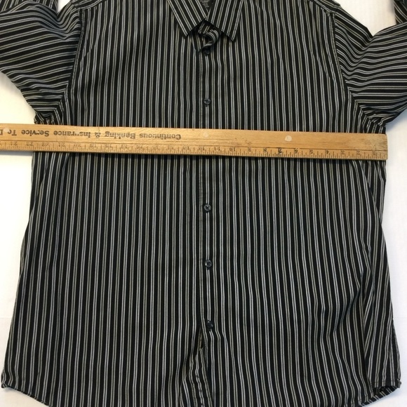 Structure premium‎ Woven 100% Cotton Button Up Striped Long Sleeve Career/Casual - Picture 4 of 7